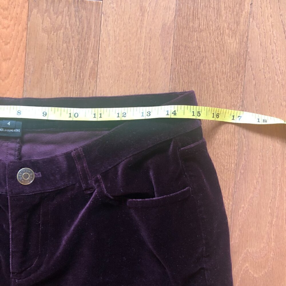 Vtg Ralph Lauren Maroon Velvet Straight Leg Pants Jeans Size 4 - Picture 6 of 10